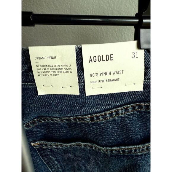 NWT Agolde 90's Pinch Waist Jeans in Portrait Straight Leg Med Wash Size 31 - Picture 4 of 9